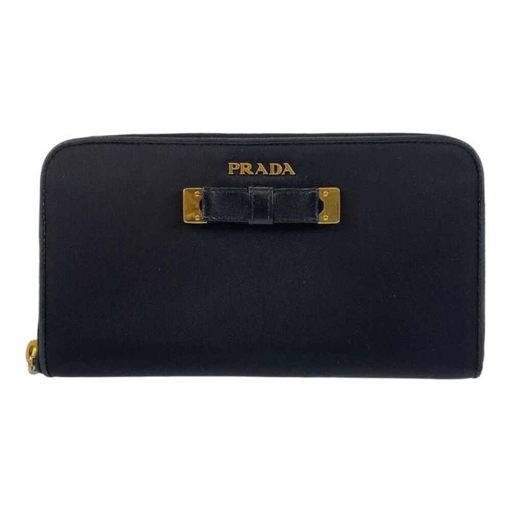 Prada Nylon Ribbon Long Wallet Black